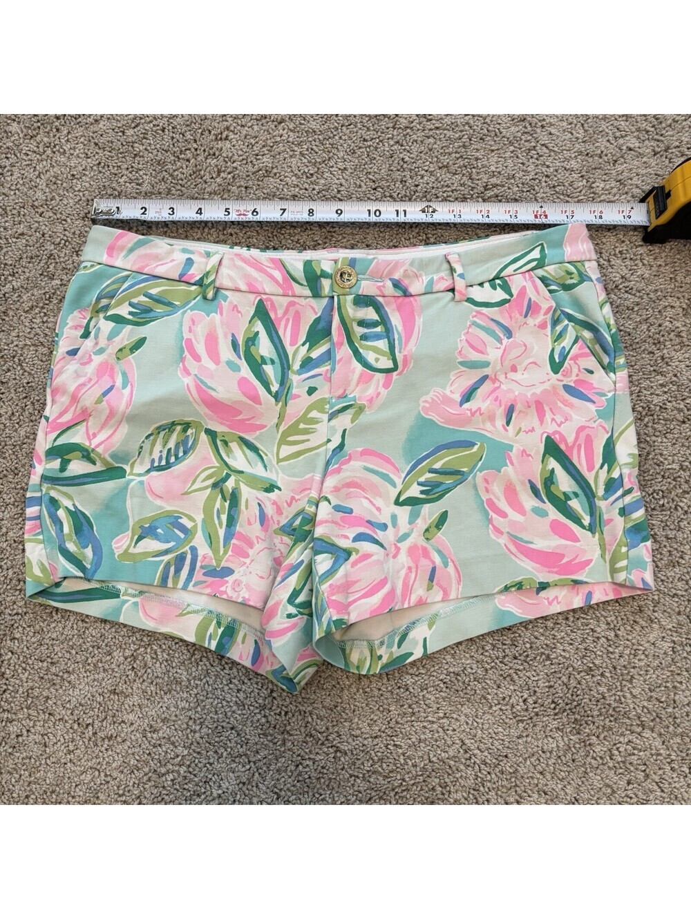 Lilly Pulitzer Callahan Knit Shorts Totally Blossom Women 12 Resort Summer Beach - Picture 6 of 7